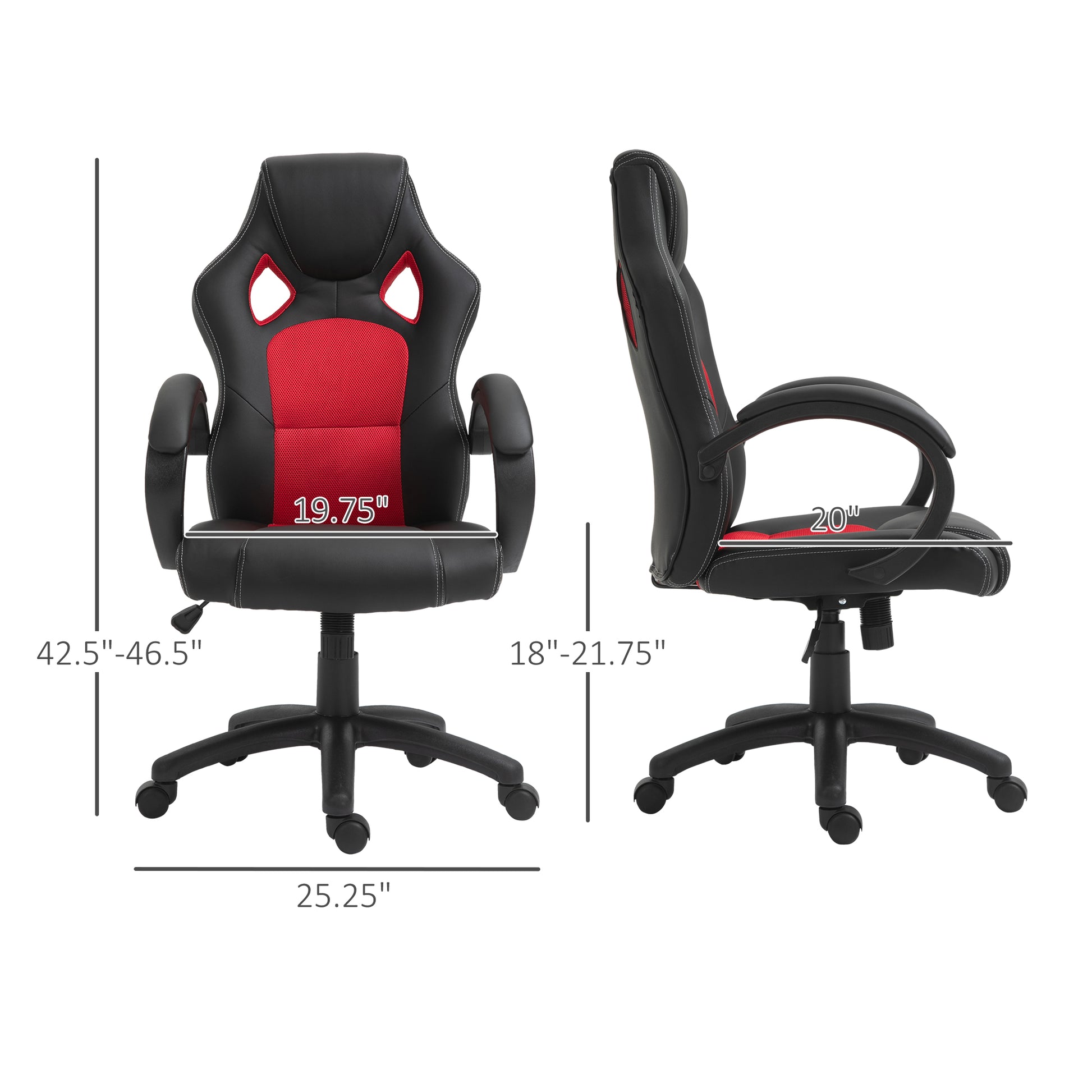 Racing Gaming Chair - Red Ergonomic Office Desk Chair-Office Products > Office Furniture > Office Chairs > Video Game Chairs-DECOROLALA
