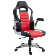 Racing Gaming Chair - Red PU Leather Executive Swivel Chair-Office Products > Office Furniture > Office Chairs > Video Game Chairs-DECOROLALA
