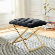 Rada Single Bench - Black and Gold Velvet Accent Seat-DECOROLALA
