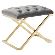 Rada Single Bench - Grey/Gold Luxury Accent Seat-DECOROLALA