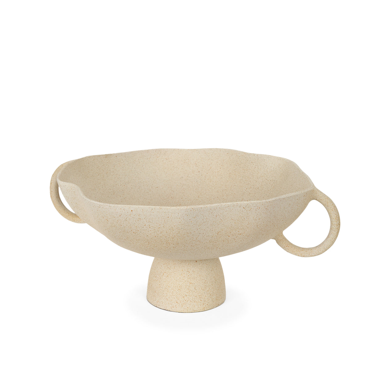 Radka Beige Textured Large Metal Decorative Bowl-Bowls-DECOROLALA