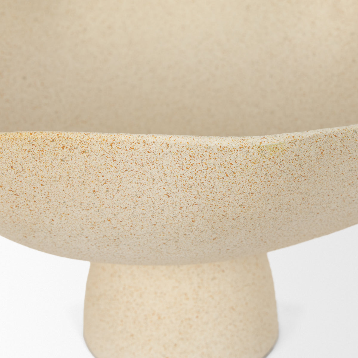 Radka Beige Textured Large Metal Decorative Bowl-Bowls-DECOROLALA