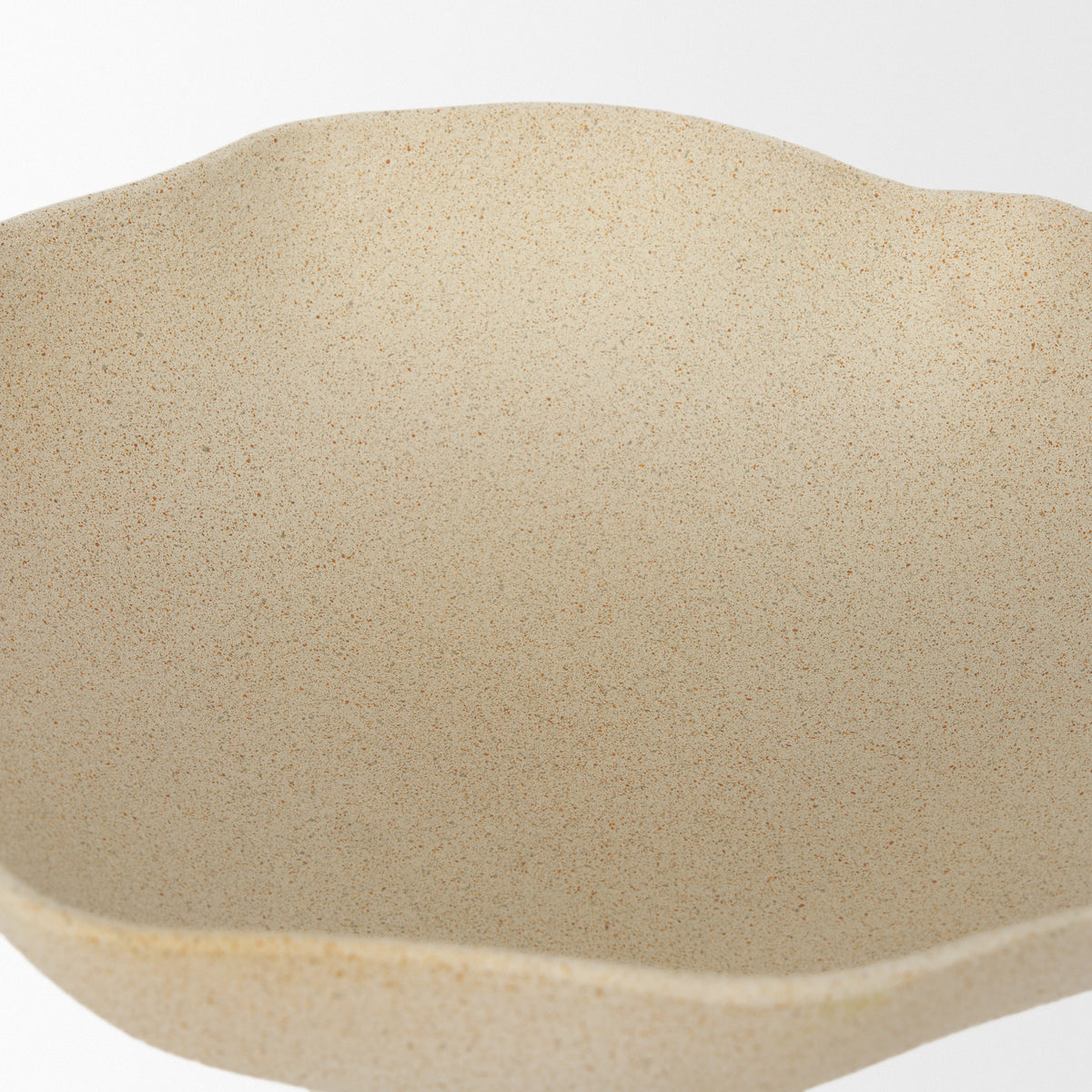 Radka Beige Textured Large Metal Decorative Bowl-Bowls-DECOROLALA