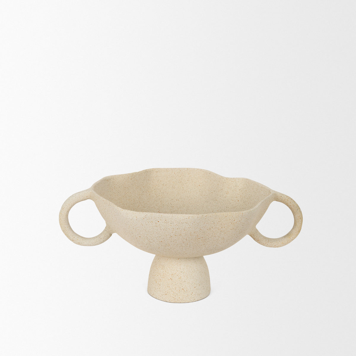 Radka Beige Textured Small Metal Decorative Bowl-Bowls-DECOROLALA