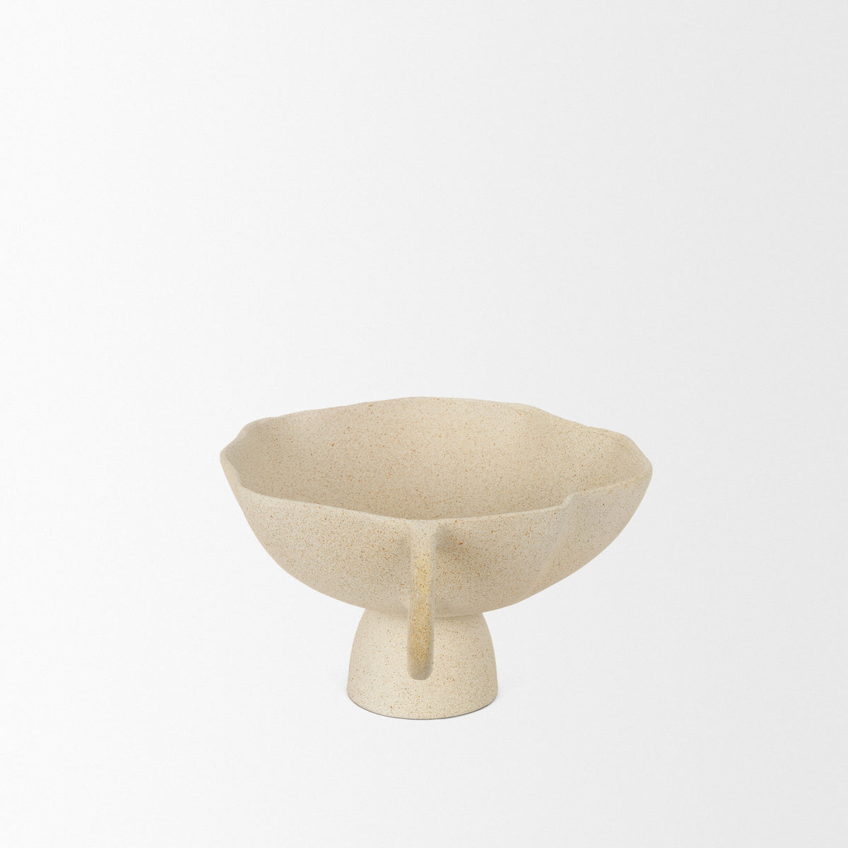 Radka Beige Textured Small Metal Decorative Bowl-Bowls-DECOROLALA