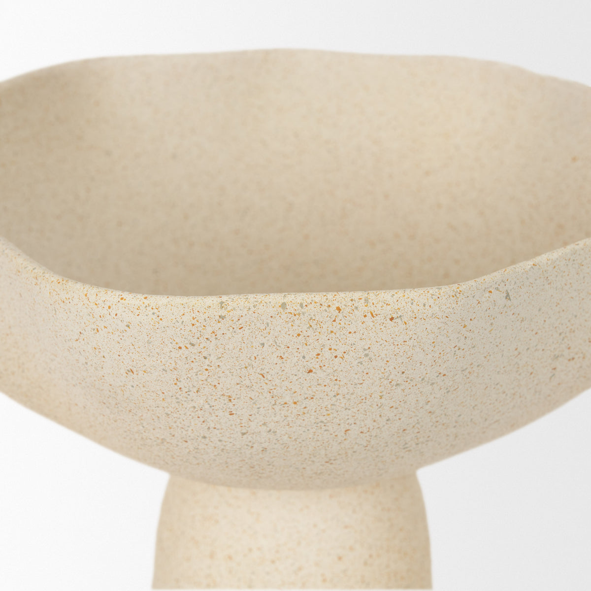 Radka Beige Textured Small Metal Decorative Bowl-Bowls-DECOROLALA
