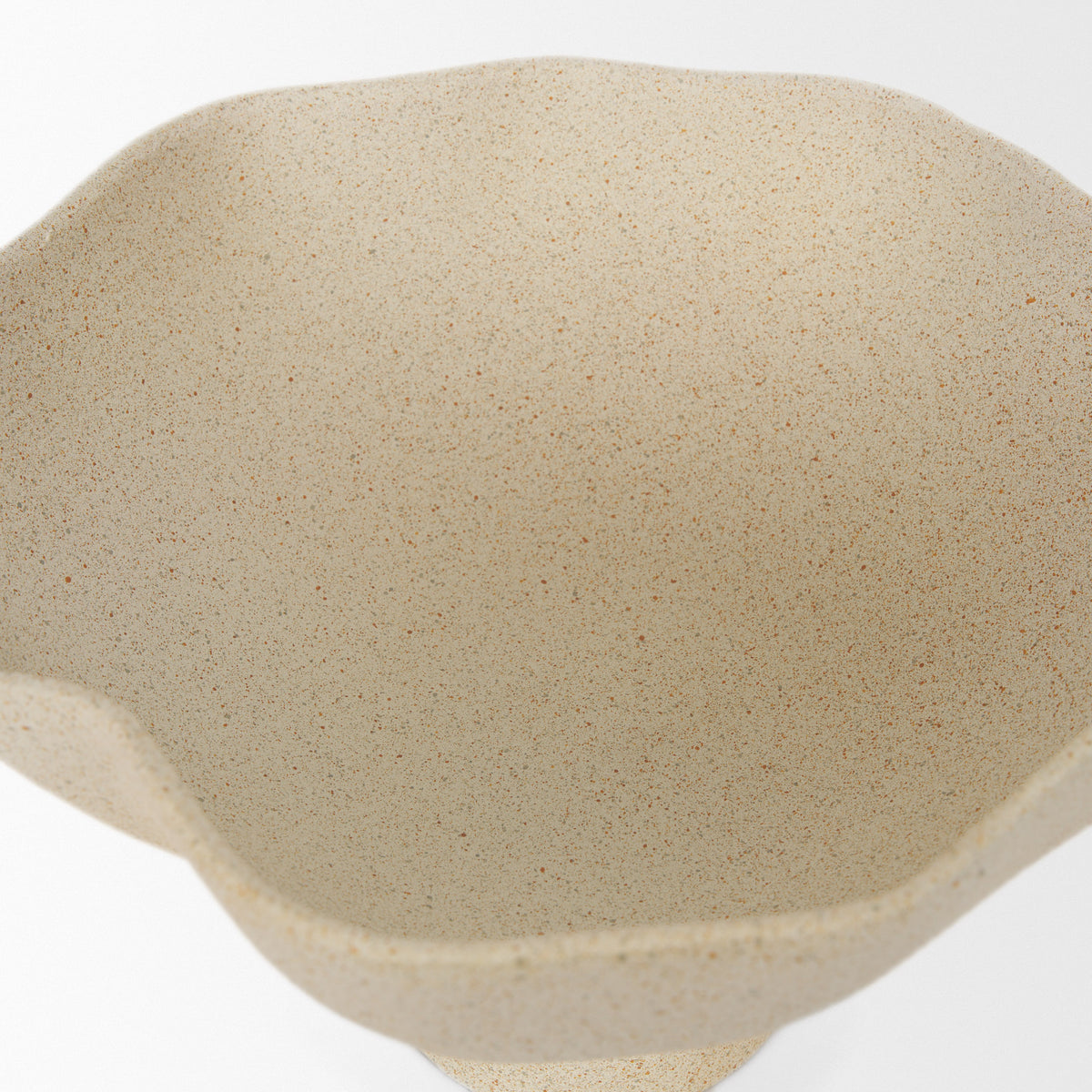 Radka Beige Textured Small Metal Decorative Bowl-Bowls-DECOROLALA