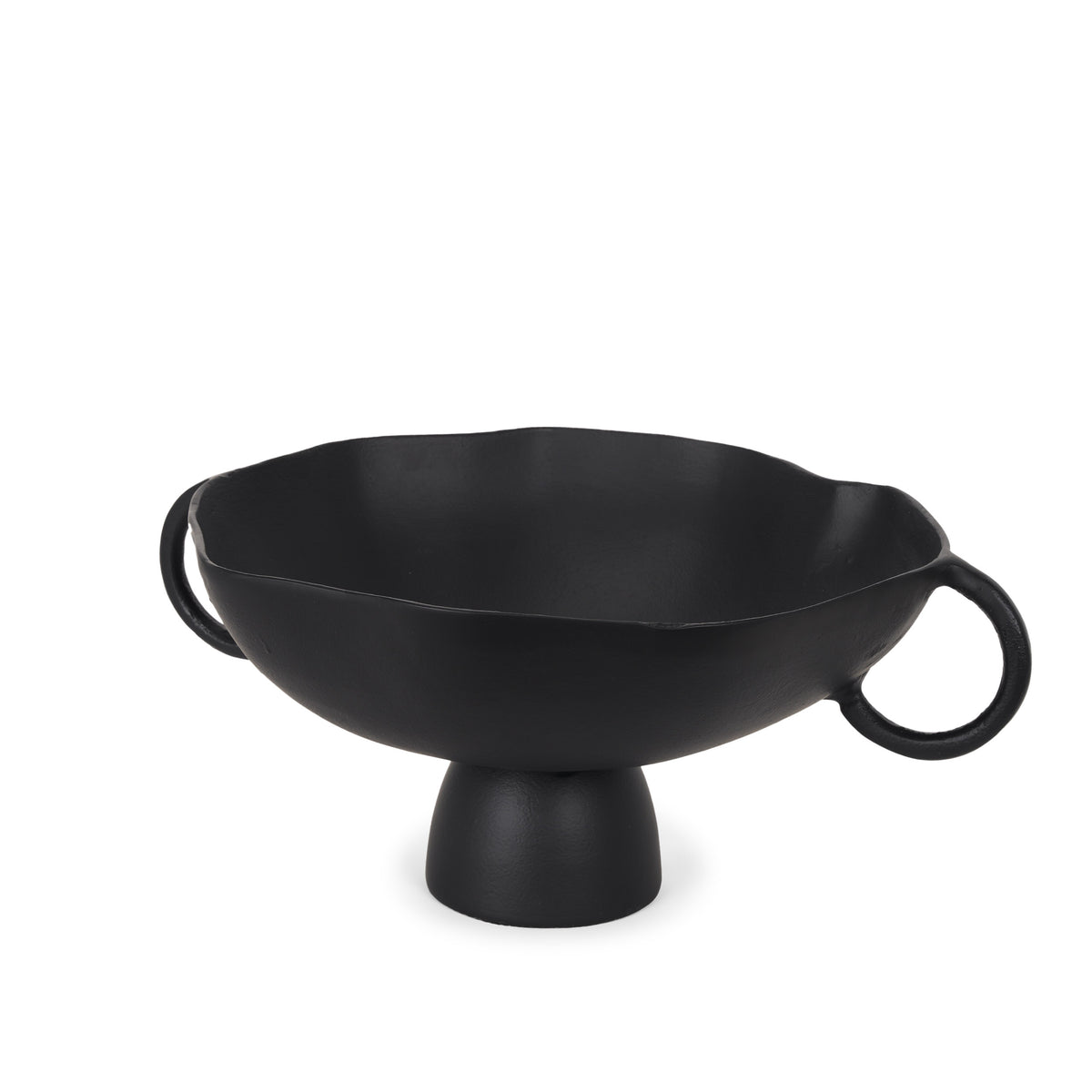 Radka Large Matte Black Metal Decorative Bowl-Bowls-DECOROLALA