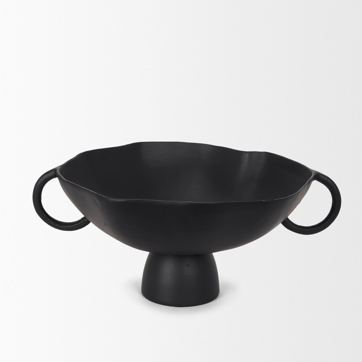 Radka Large Matte Black Metal Decorative Bowl-Bowls-DECOROLALA