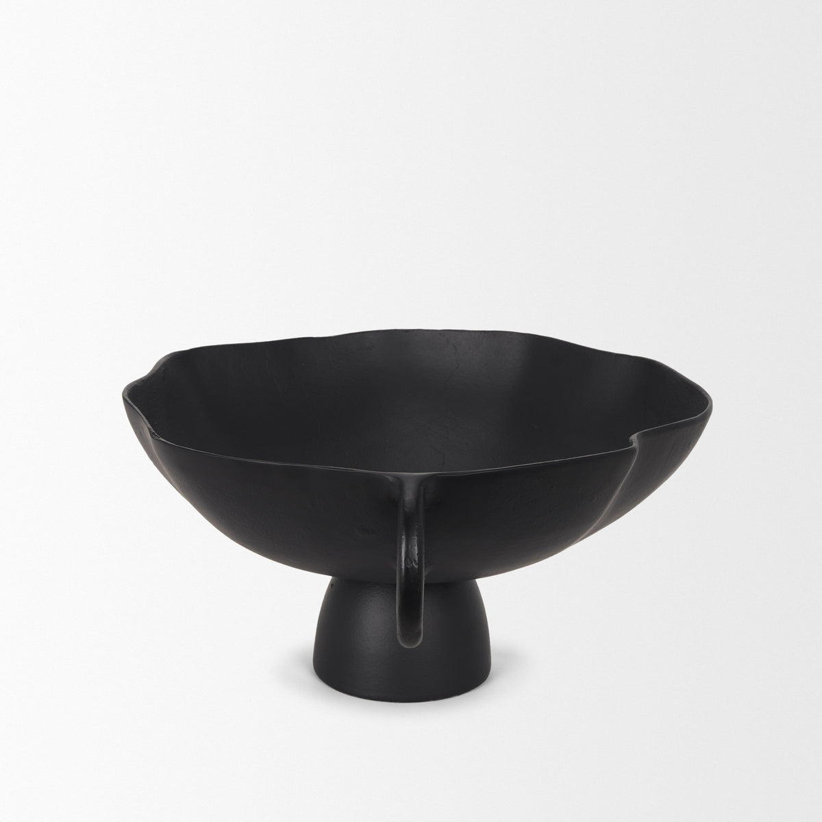 Radka Large Matte Black Metal Decorative Bowl-Bowls-DECOROLALA