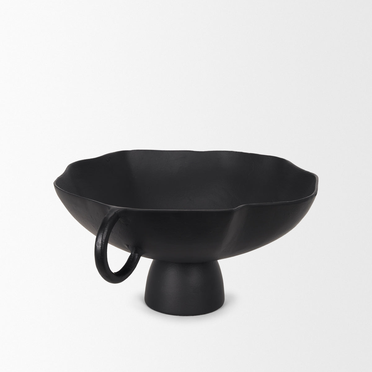 Radka Large Matte Black Metal Decorative Bowl-Bowls-DECOROLALA