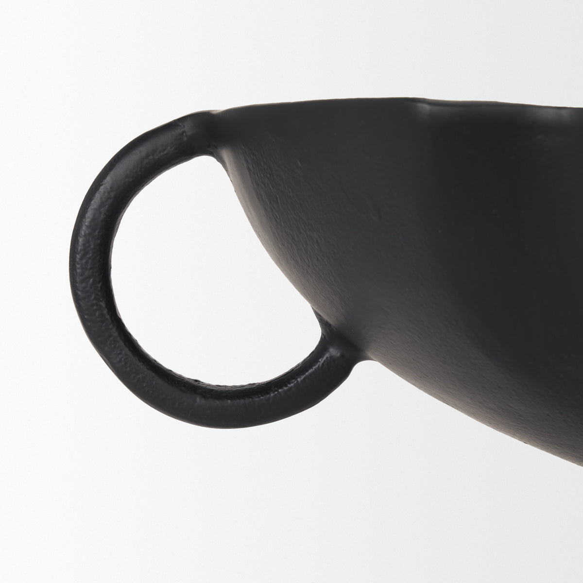 Radka Large Matte Black Metal Decorative Bowl-Bowls-DECOROLALA