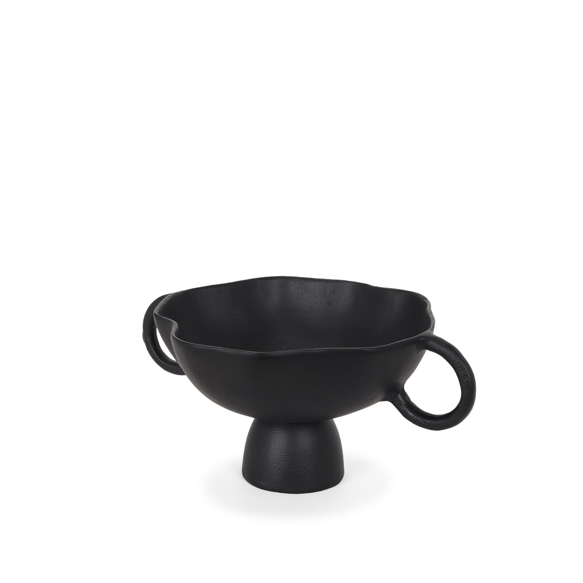 Radka Small Matte Black Metal Decorative Bowl-Bowls-DECOROLALA