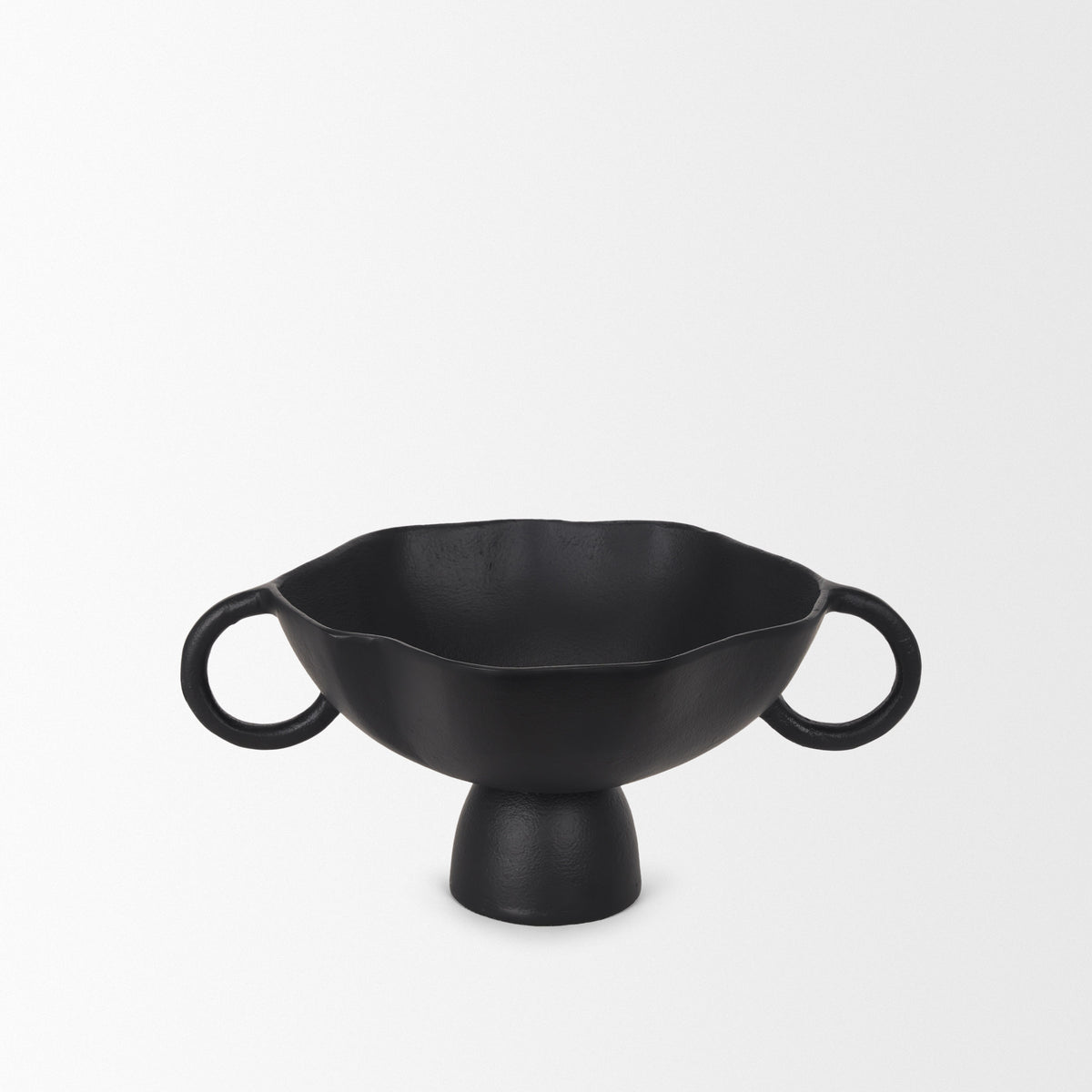 Radka Small Matte Black Metal Decorative Bowl-Bowls-DECOROLALA