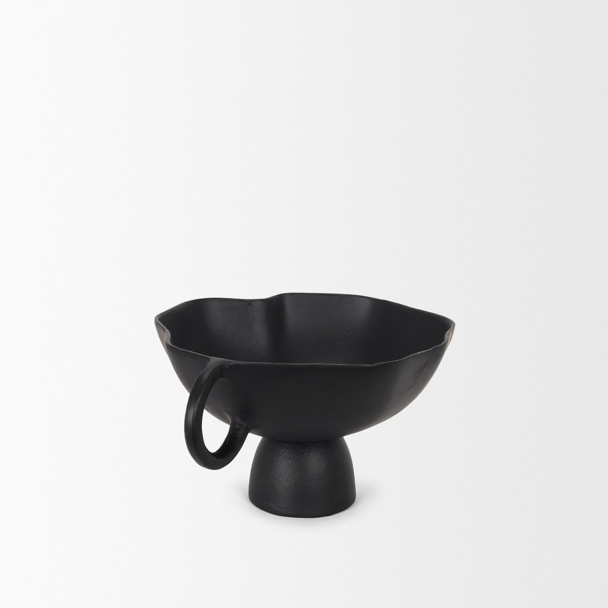 Radka Small Matte Black Metal Decorative Bowl-Bowls-DECOROLALA