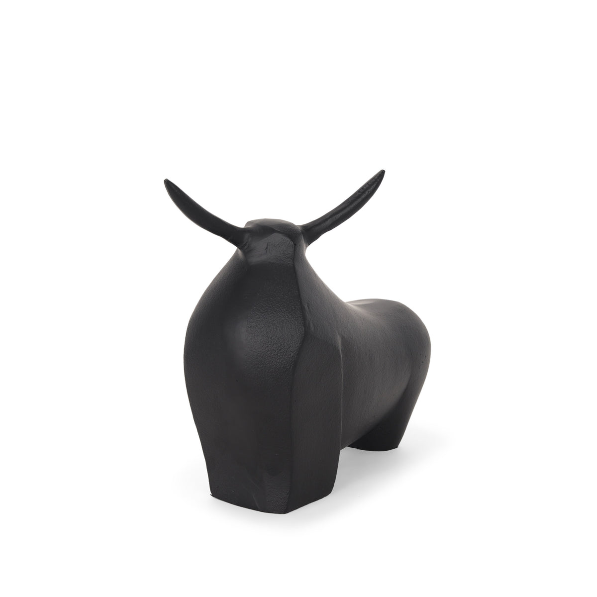 Radu Large Matte Black Aluminum Bull Decorative Object-Objects-DECOROLALA