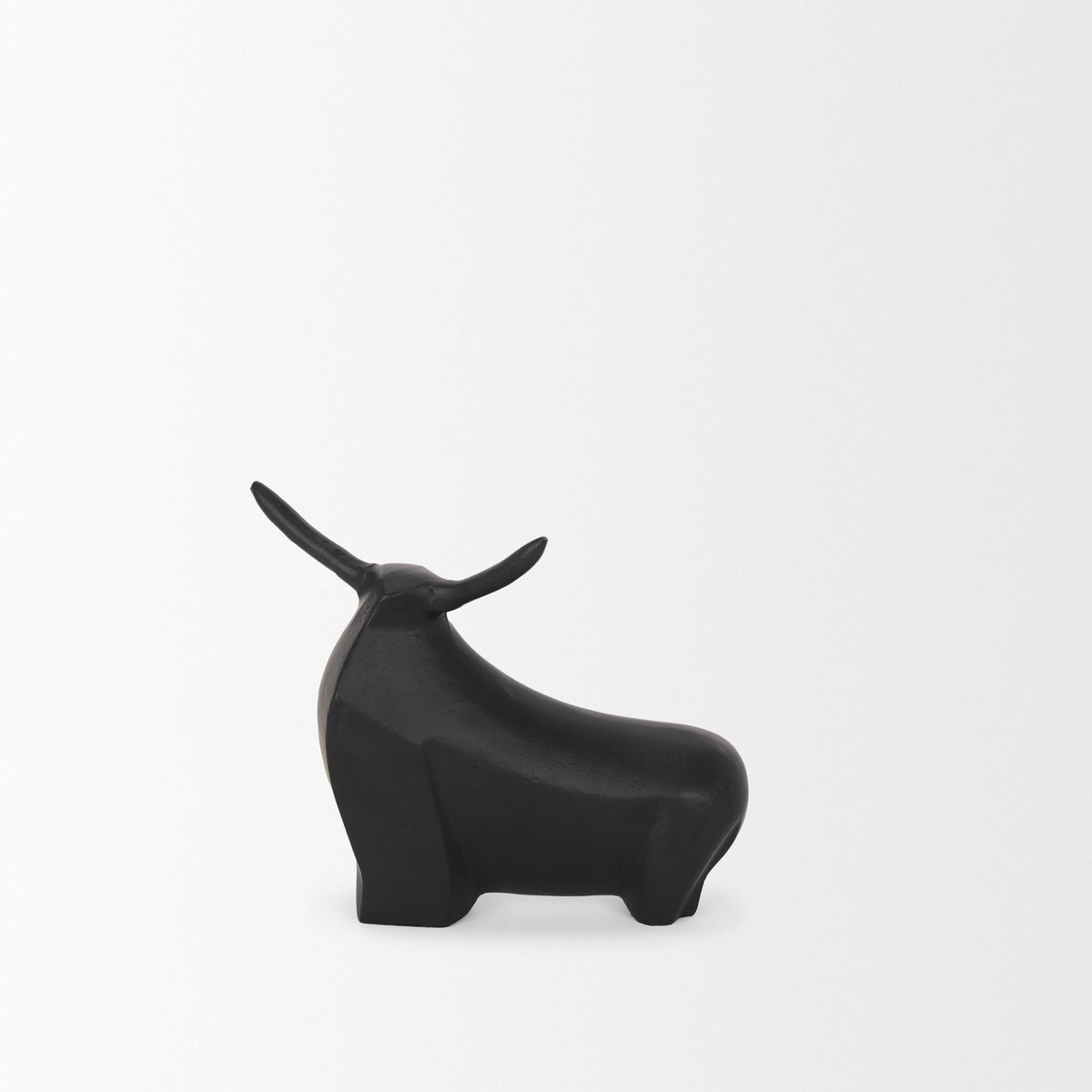 Radu Small Matte Black Metal Bull Decorative Object-Objects-DECOROLALA