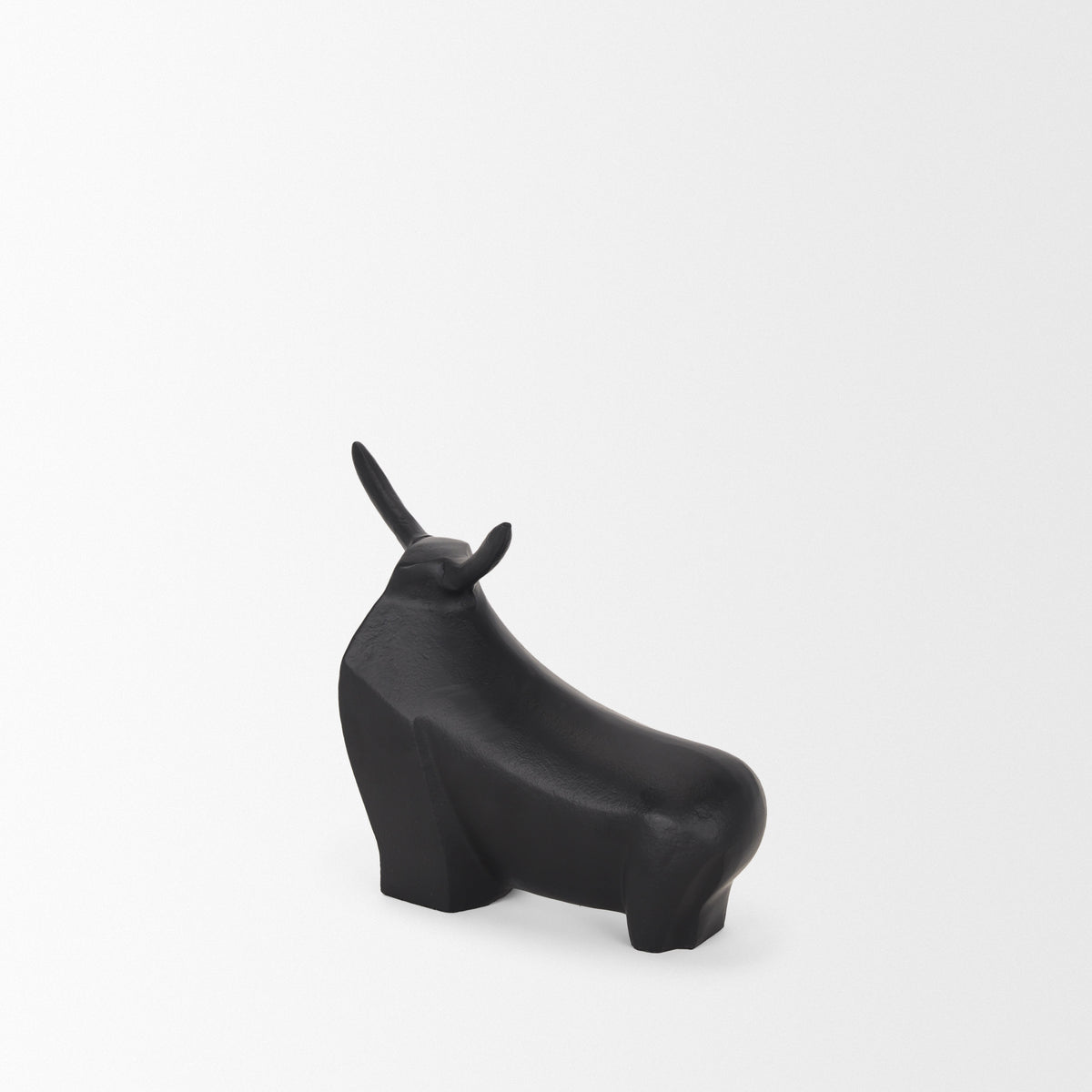 Radu Small Matte Black Metal Bull Decorative Object-Objects-DECOROLALA