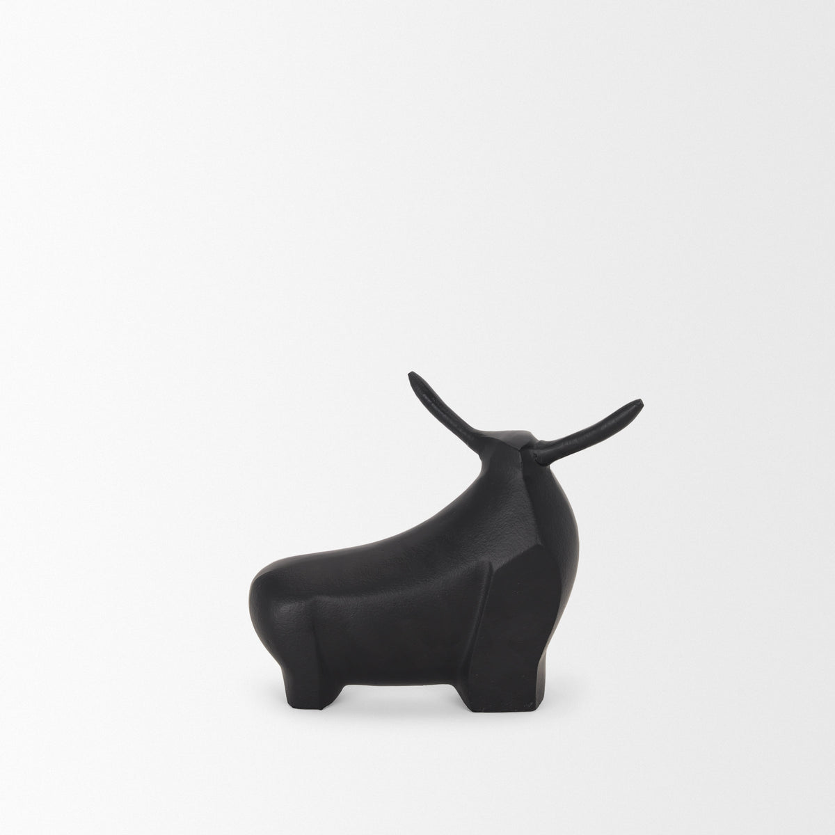 Radu Small Matte Black Metal Bull Decorative Object-Objects-DECOROLALA