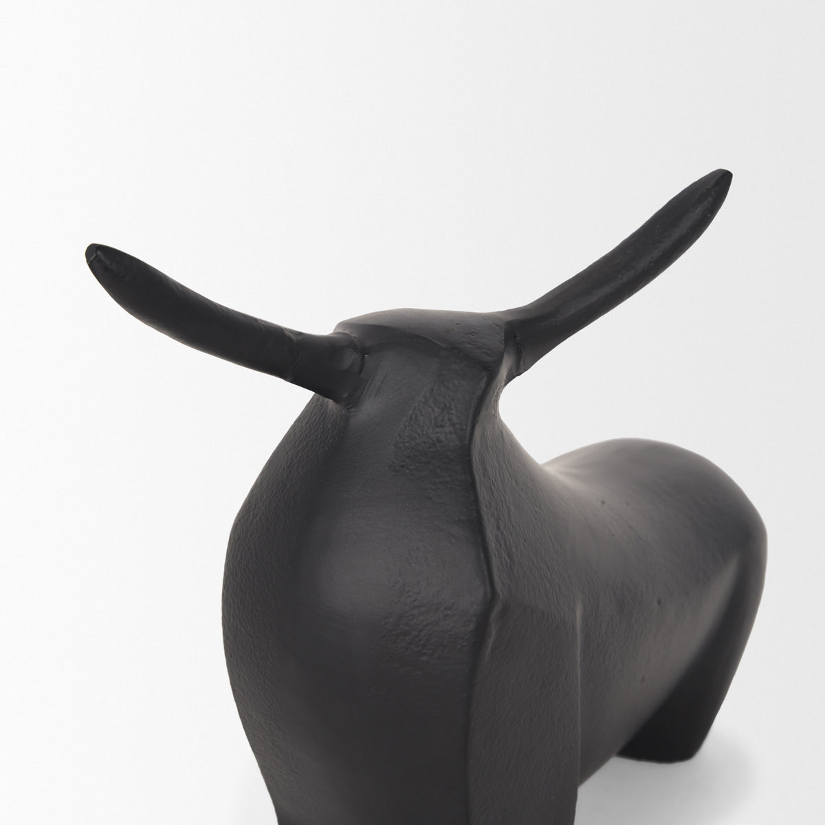 Radu Small Matte Black Metal Bull Decorative Object-Objects-DECOROLALA