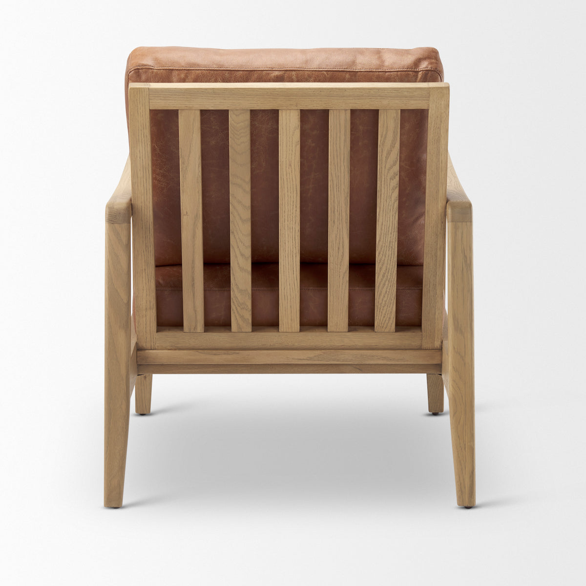 Raeleigh Tan Faux Leather Accent Chair-Accent Chairs-DECOROLALA