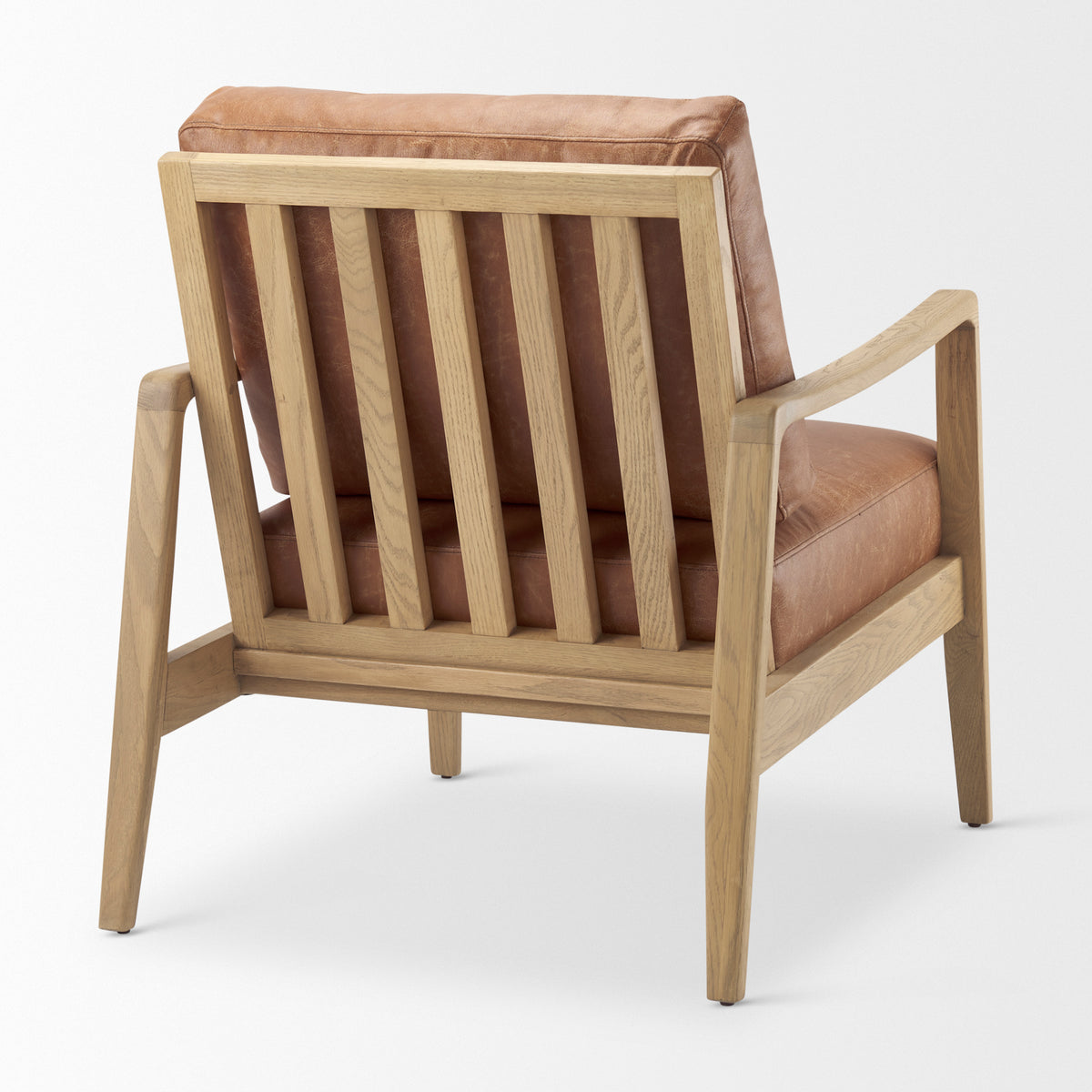 Raeleigh Tan Faux Leather Accent Chair-Accent Chairs-DECOROLALA
