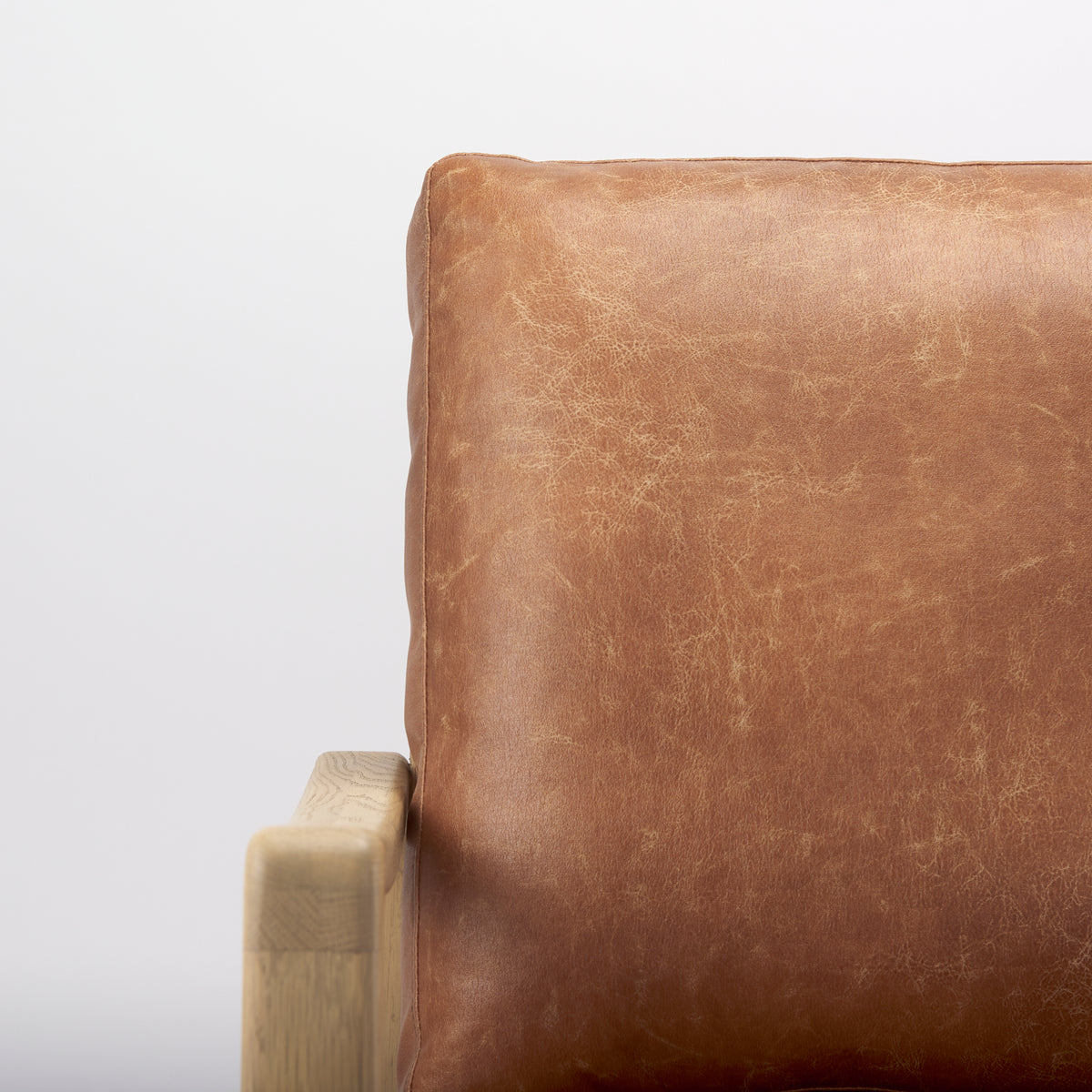 Raeleigh Tan Faux Leather Accent Chair-Accent Chairs-DECOROLALA