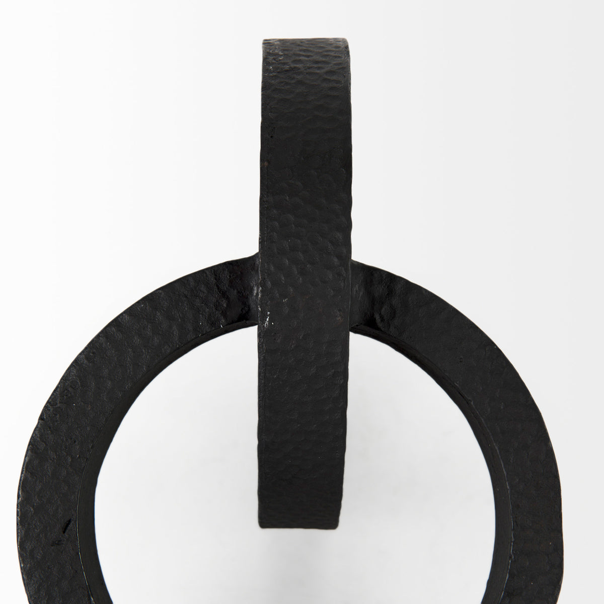 Rafiki Blackened Hammered Metal Conjoined Circles Decor-Decorative Objects-DECOROLALA