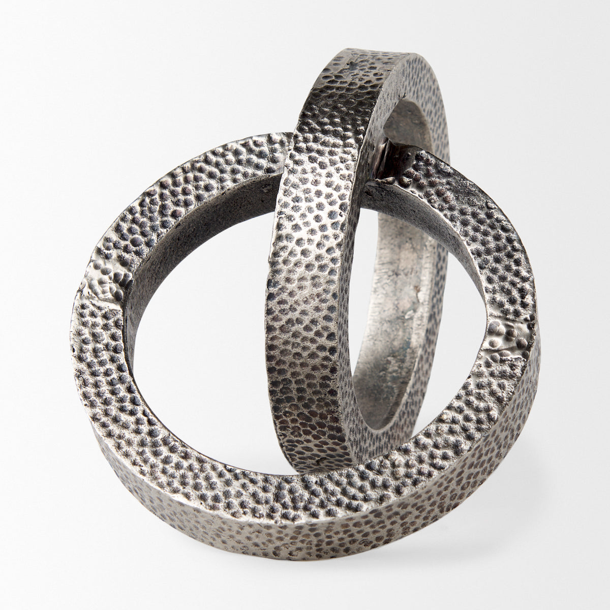 Rafiki Blackened Hammered Metal Conjoined Circles Decor-Objects-DECOROLALA