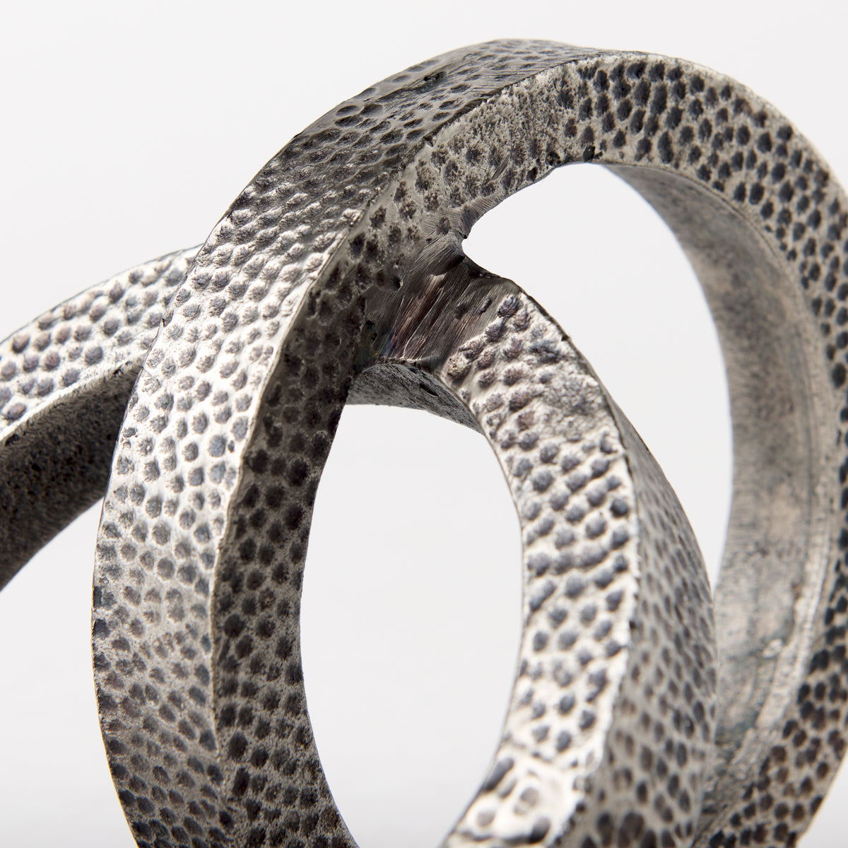 Rafiki Blackened Hammered Metal Conjoined Circles Decor-Objects-DECOROLALA