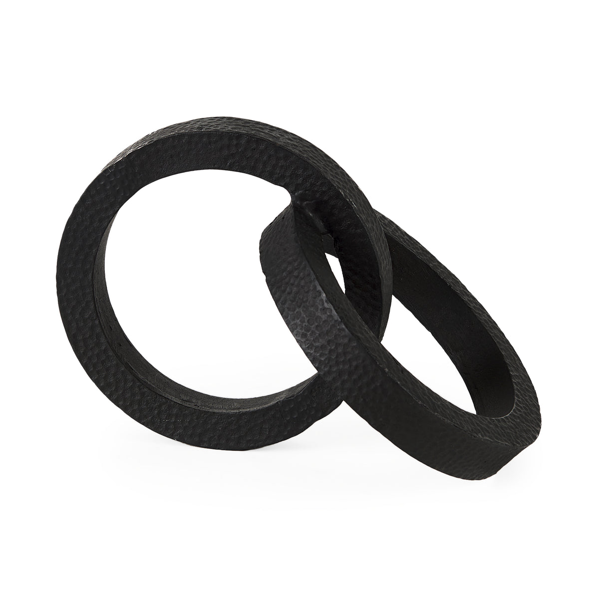 Rafiki Blackened Hammered Metal Conjoined Circles Decor-Objects-DECOROLALA