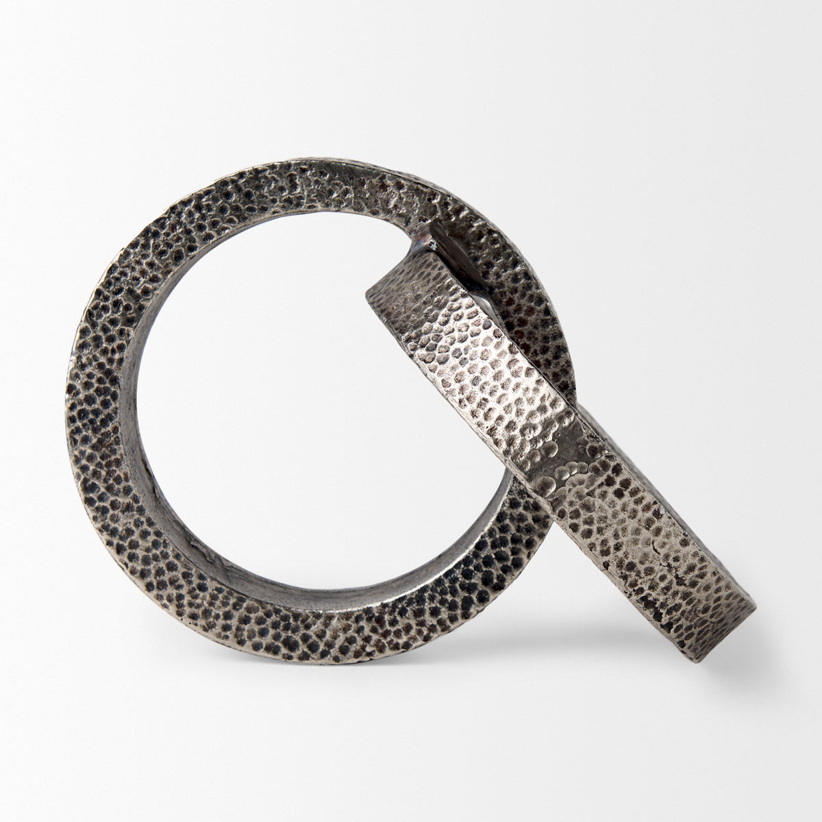 Rafiki Blackened Hammered Metal Conjoined Circles Decor-Objects-DECOROLALA