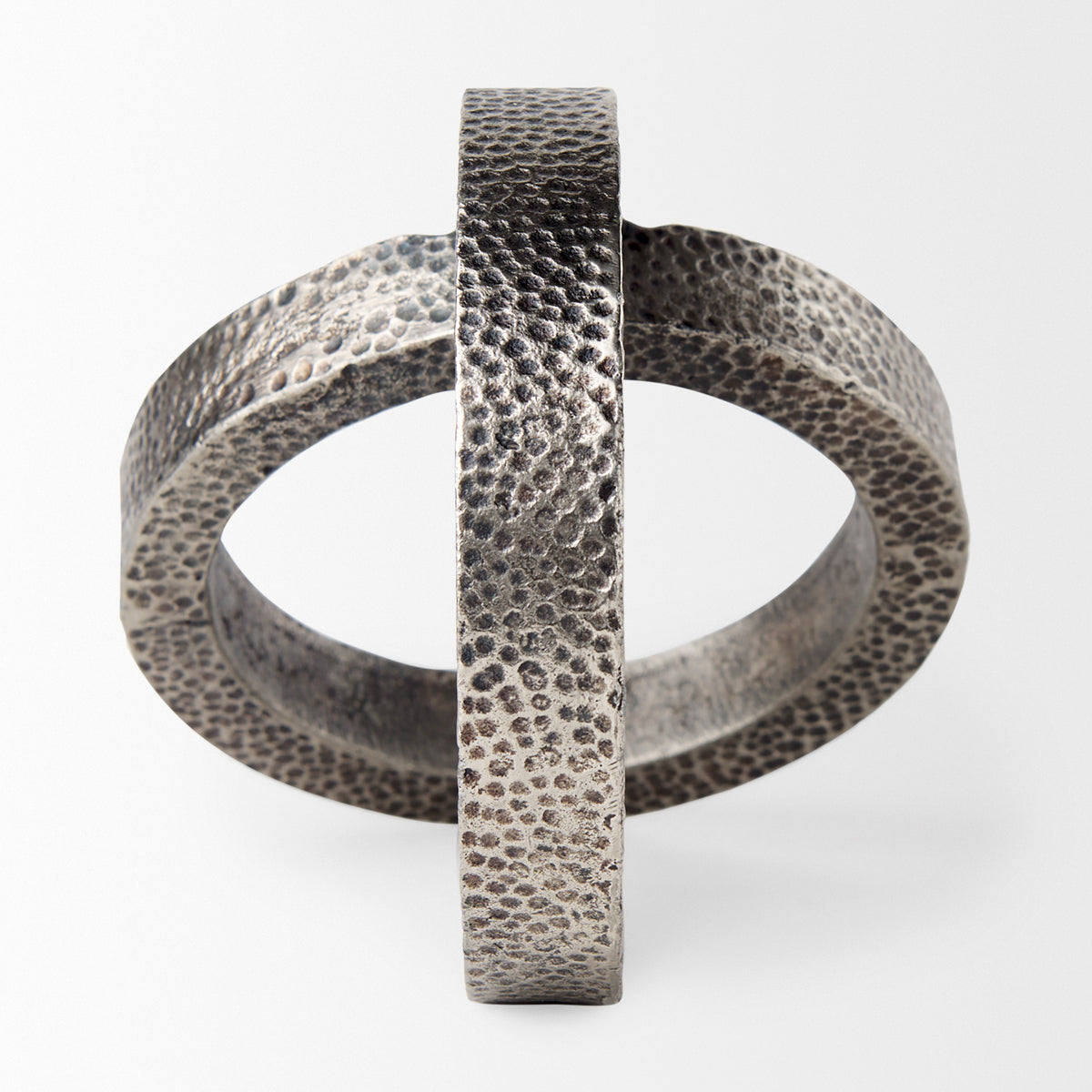 Rafiki Blackened Hammered Metal Conjoined Circles Decor-Objects-DECOROLALA