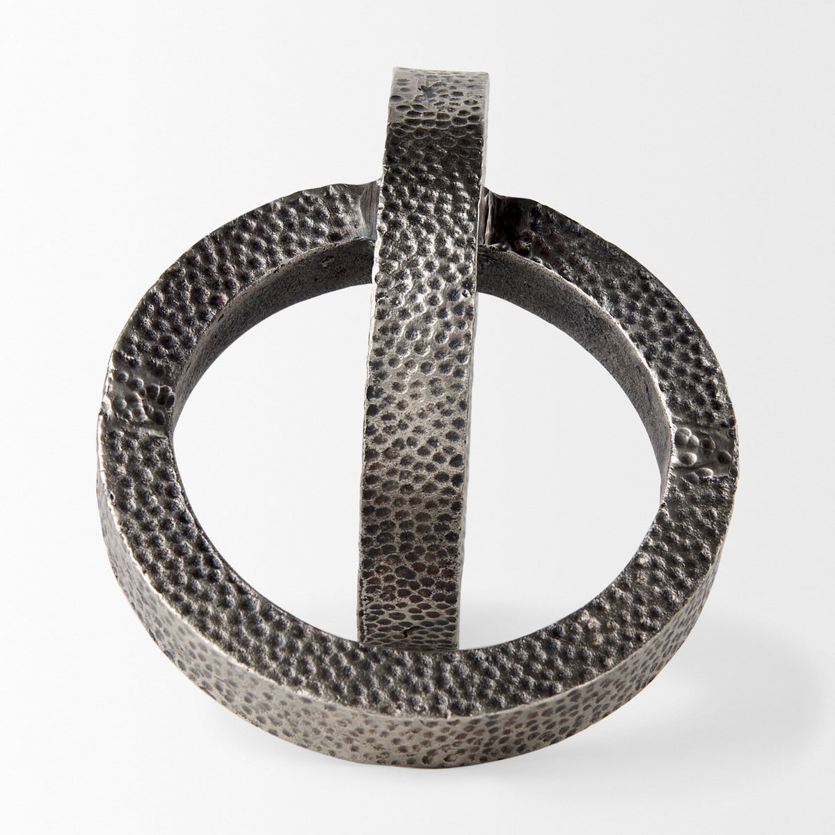 Rafiki Blackened Hammered Metal Conjoined Circles Decor-Objects-DECOROLALA