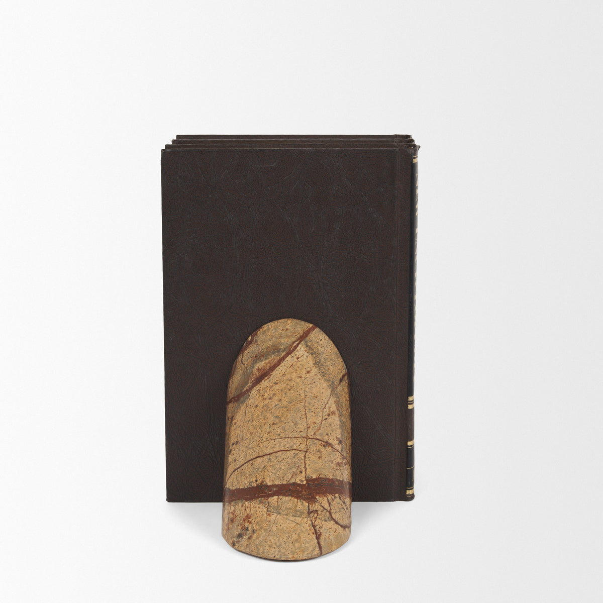 Rahima Brown Forest Marble Angled Bookends-Bookends-DECOROLALA
