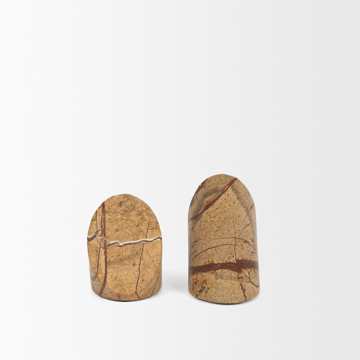 Rahima Brown Forest Marble Angled Bookends-Bookends-DECOROLALA