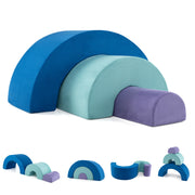 Rainbow Arc Foam Climbing Playset - 3-Piece Suede Play Blocks