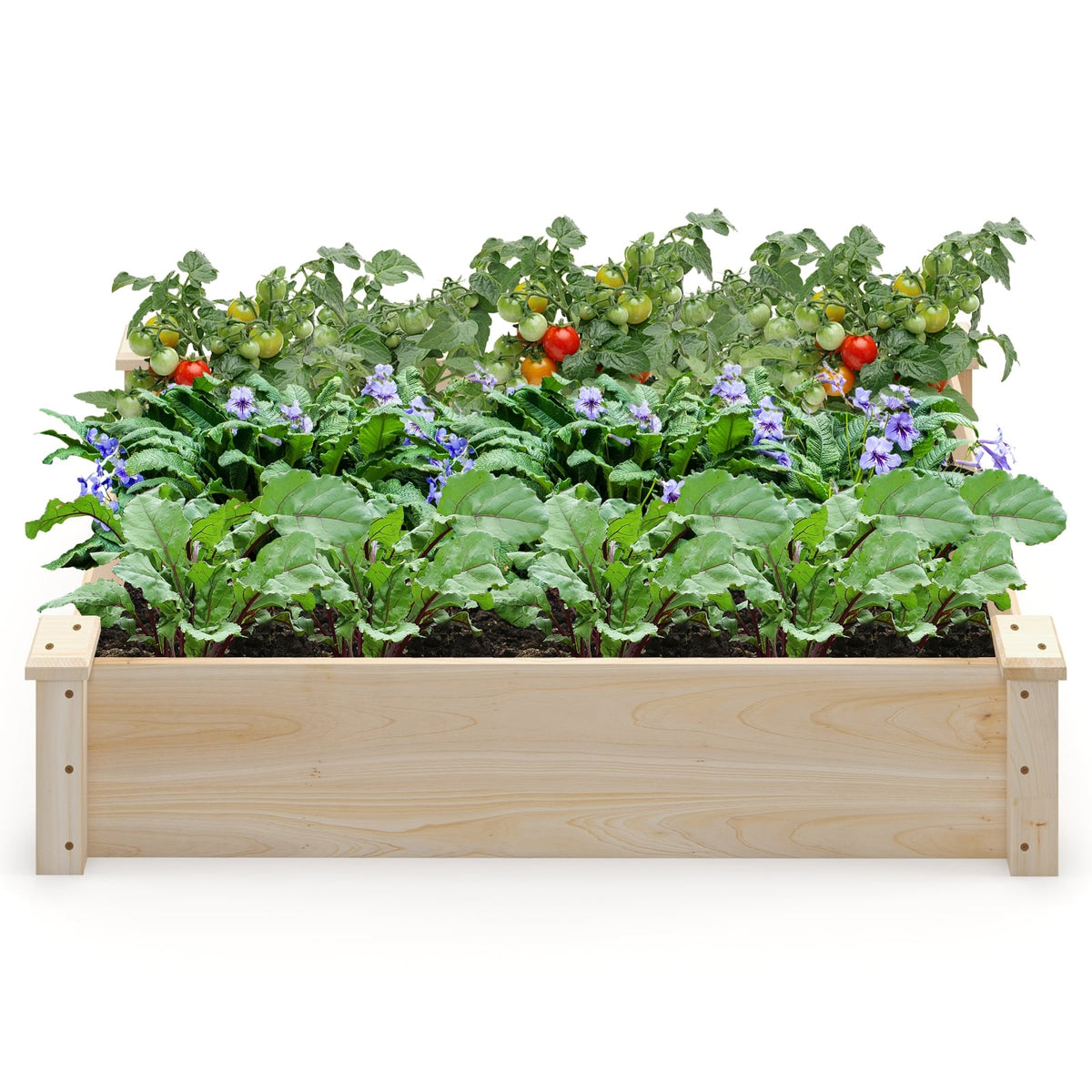 Raised Garden Bed Fir Wood Wooden Square Wood Planter Box for Garden ...