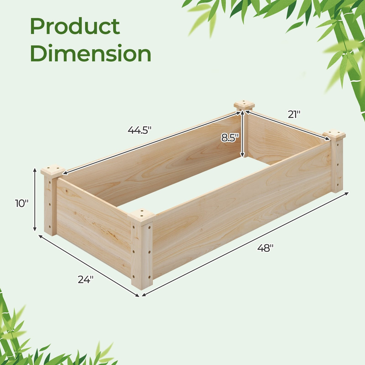 Raised Garden Bed Fir Wood Wooden Square Wood Planter Box for Garden ...