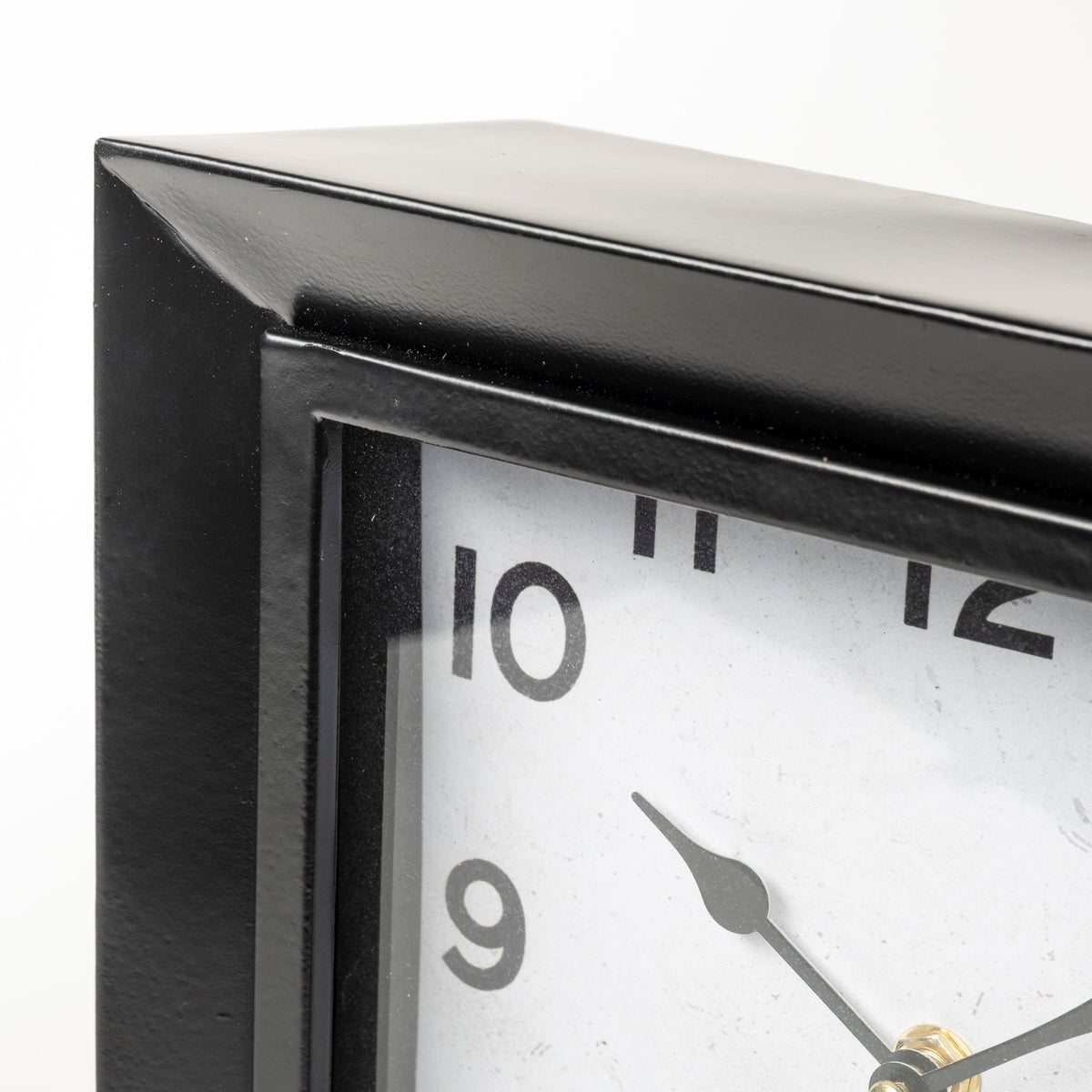 Ralph I Black Metal Square Table Clock-Table Clocks-DECOROLALA