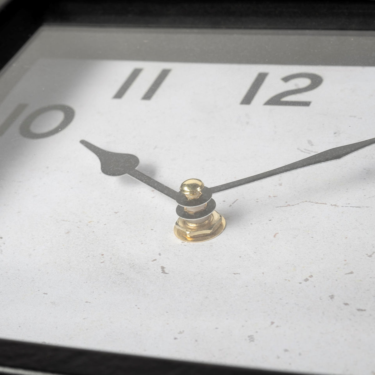 Ralph I Black Metal Square Table Clock-Table Clocks-DECOROLALA