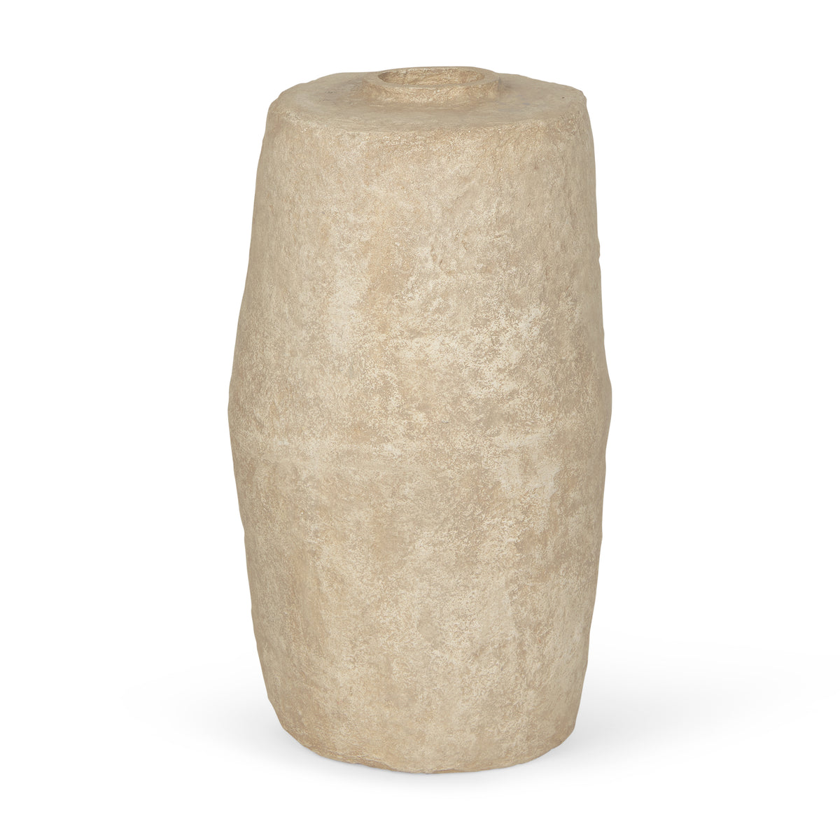 Rama Large Beige Paper Mache Floor Vase-Vase-DECOROLALA