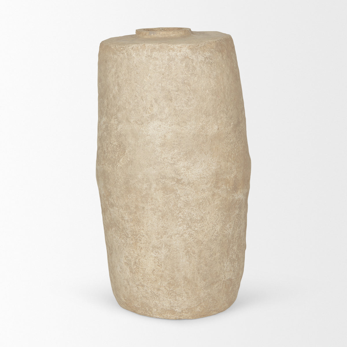 Rama Large Beige Paper Mache Floor Vase-Vase-DECOROLALA