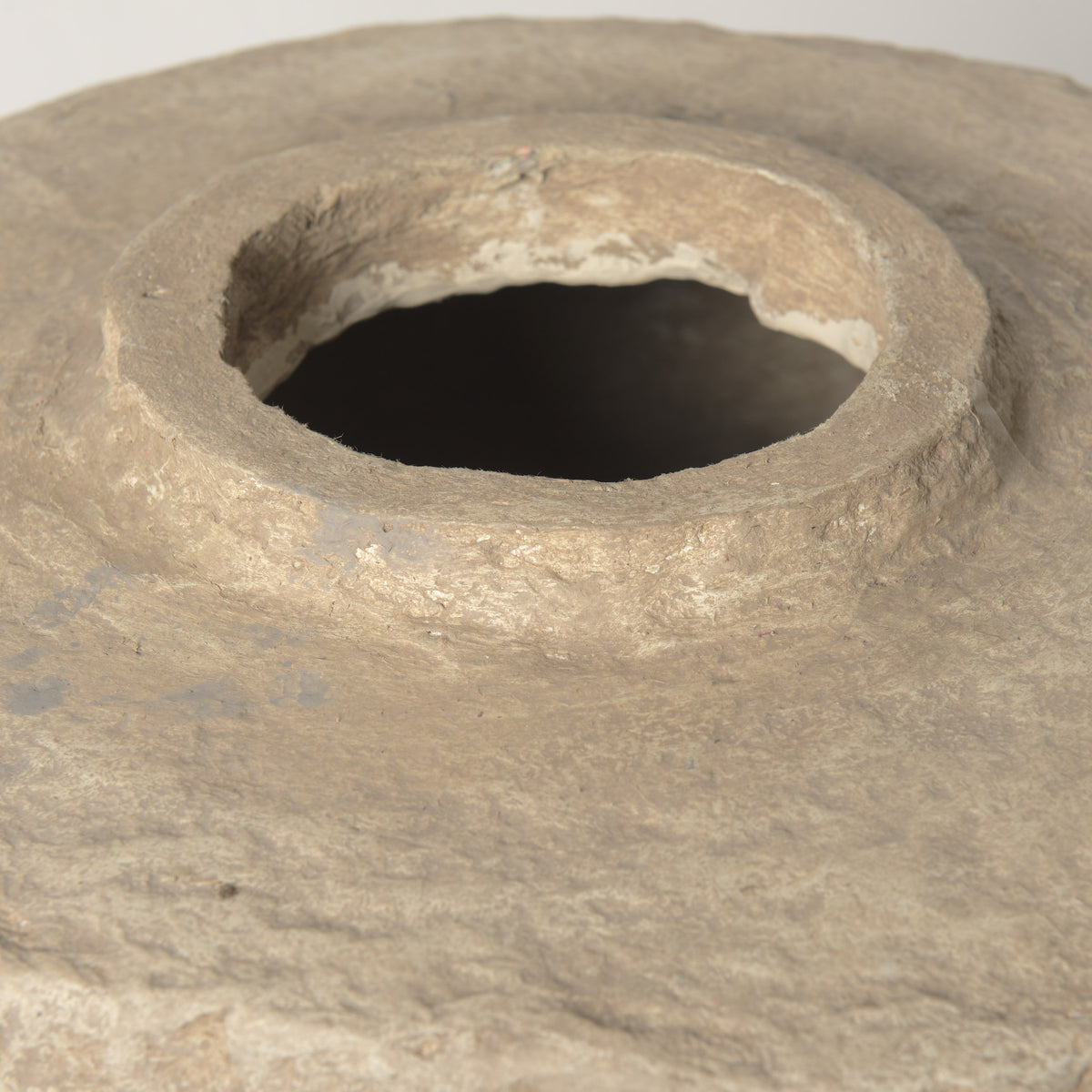 Rama Large Beige Paper Mache Floor Vase-Vase-DECOROLALA