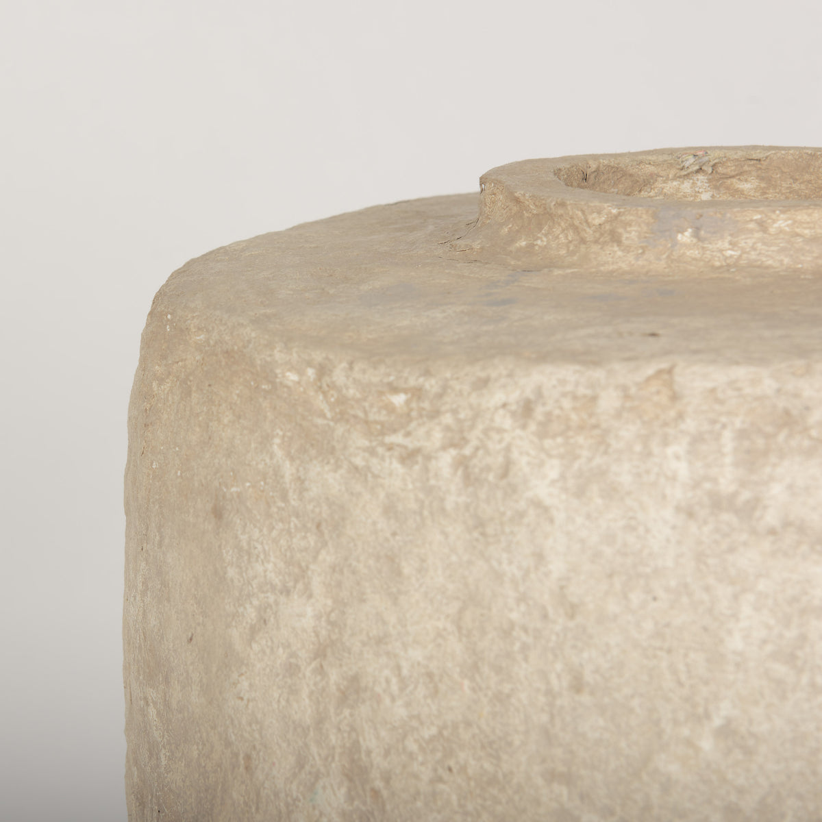 Rama Large Beige Paper Mache Floor Vase-Vase-DECOROLALA