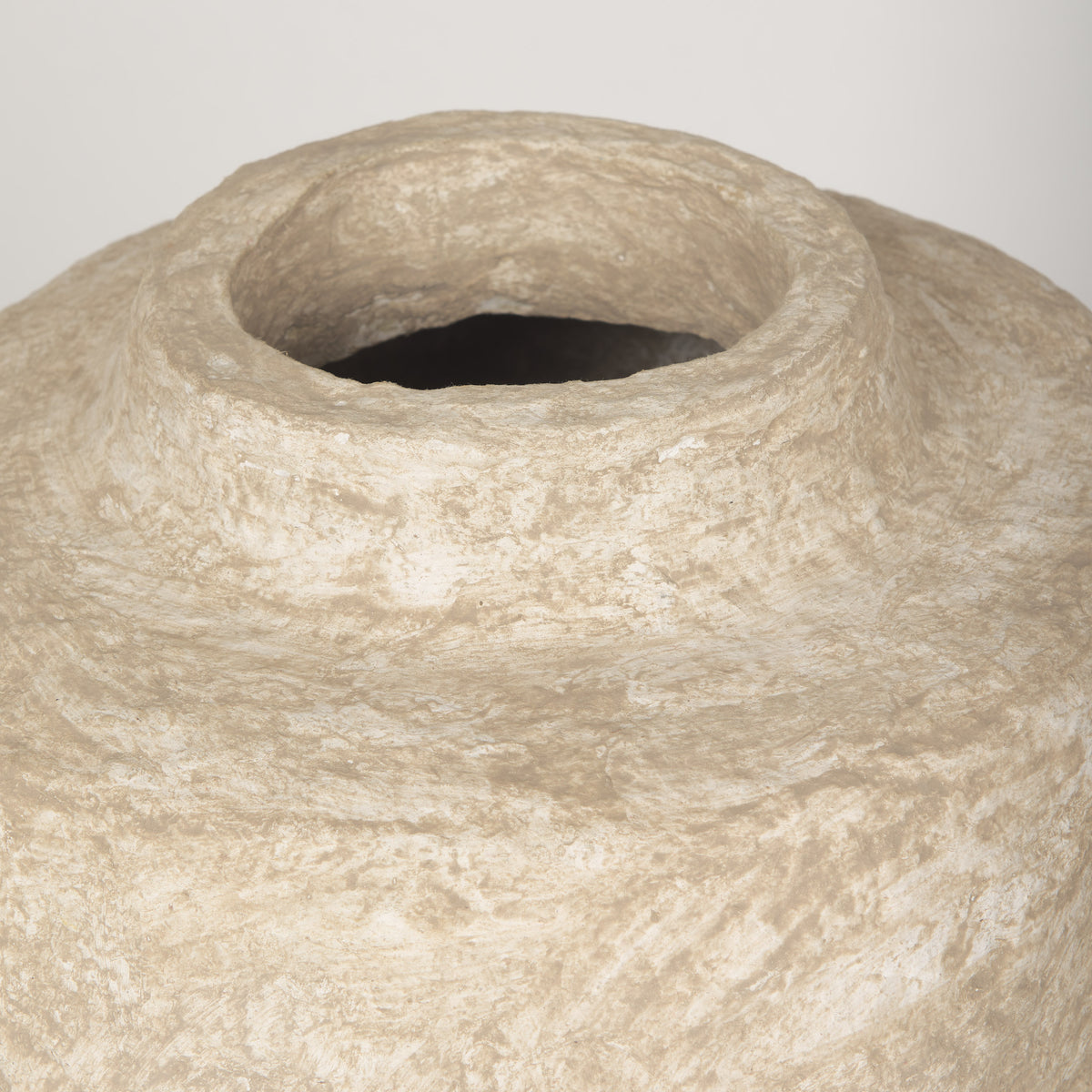 Rama Small Beige Paper Mache Floor Vase-Vase-DECOROLALA