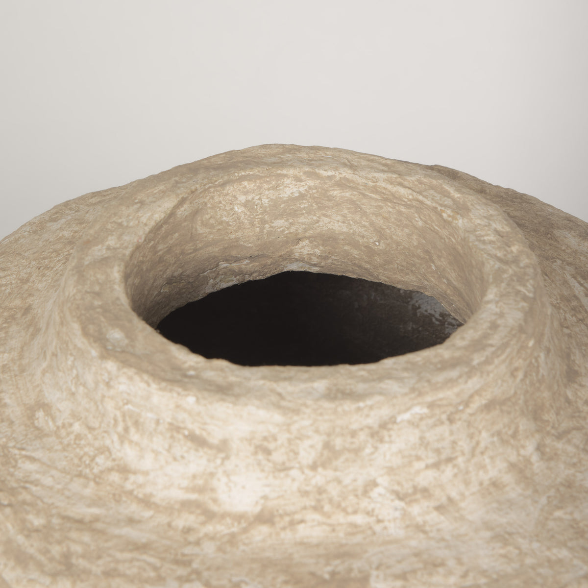 Rama Small Beige Paper Mache Floor Vase-Vase-DECOROLALA
