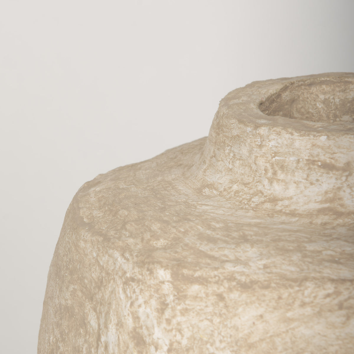 Rama Small Beige Paper Mache Floor Vase-Vase-DECOROLALA