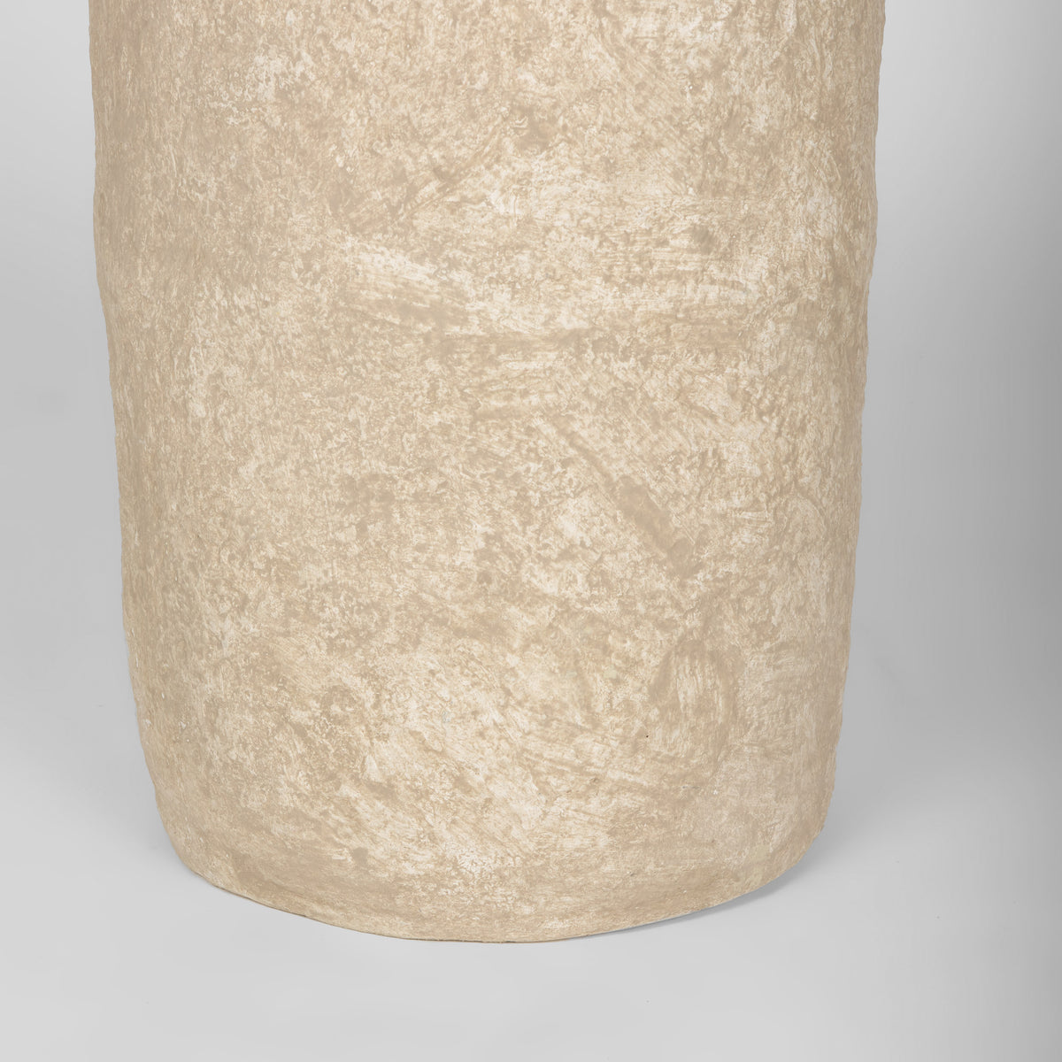 Rama Small Beige Paper Mache Floor Vase-Vase-DECOROLALA