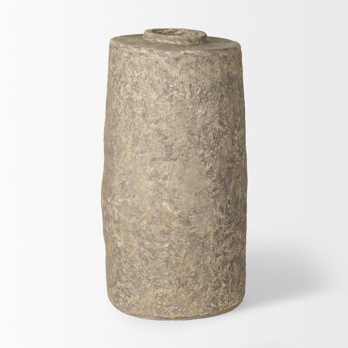 Rama Small Gray Paper Mache Floor Vase-Vase-DECOROLALA
